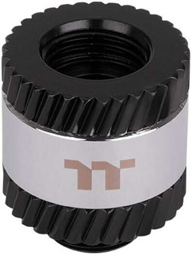 Thermaltake Pacific SF Female to Male 20mm Extender, Industrial Style Helical Knurling Designed Rotators, G1/4 Threads, Silver Black | CL-W392-CU00SL-A