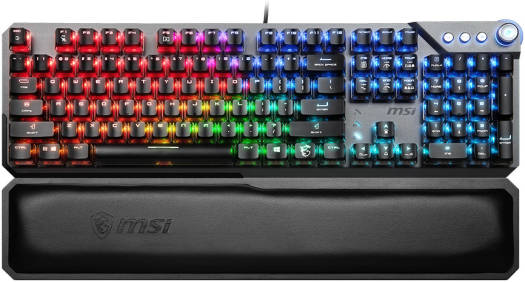 MSI Vigor GK71 SONIC Wired Gaming Keyboard, Red Mech Switches, Per-Key RGB Illumination, Hybrid 6+N Key Rollover, 70+M Keystroke Dual Touch Dial & Media Controls, ARB Layout, Black | S11-04AR219-CLA