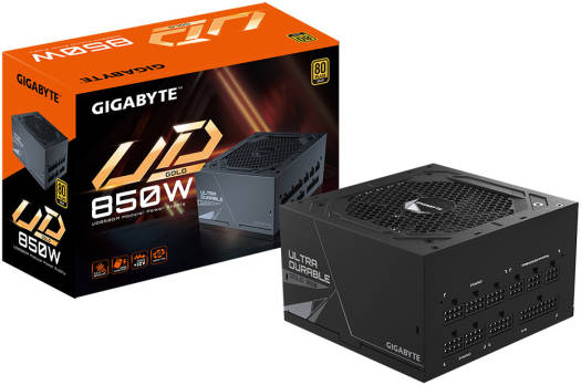 GIGABYTE UD850GM 850W Fully Modular Power Supply,  80 PLUS Gold Certified, 120mm Smart Hydraulic Bearing (Hyb) Fan, Powerful single +12V Rail, Main Japanese Capacitors, Black | GP-UD850GM