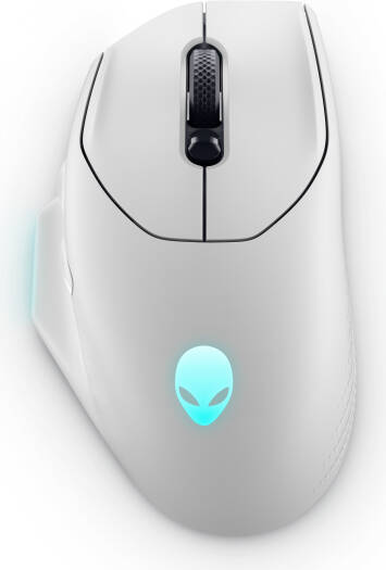 Dell Alienware AW620M Wireless Gaming Mouse, Right-Handed Orientation, 7 Programmable Buttons, 26,000 DPI Resolution, Auto-Calibration, 2m Braided Cable Length, Luna Light | 545-BBFC