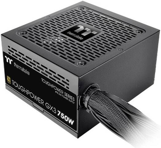 Thermaltake Toughpower GX3 Non-Modular Power Supply, 750W Power, Gold Plus Efficiency, 120mm Fluid Dynamic Bearing Fan, PCIe Gen 5.0 Ready, Black | PS-TPD-0750NNFAGK-C