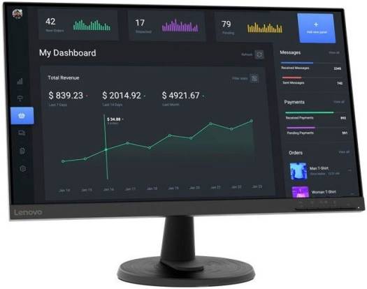Lenovo C24-40 23.8'' VA FHD Flat Monitor, 75Hz Refresh Rate, 5ms Response Time, 16 9 Aspect Ratio, 16.7 Million Color Support, WLED Backlight, Tilt Angle, 8 Color Depth, HDMI, Black | D22238FD0