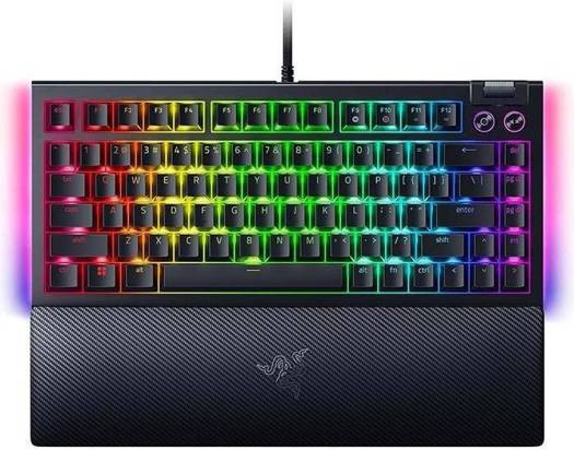 Razer BlackWidow V4 75% Mechanical Keyboard, Razer Orange Tactile Switch, Wired Connectivity, Detachable Type-C Cable, 5052 Aluminum Alloy Top Case, Black | RZ03-05000100-R3M1