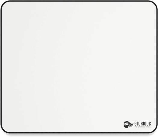 Glorious Large Gaming Mouse Pad, 11"x13" Size, For Desk / Rubber Base / Computer, With Stitched Edges, White | GW-L