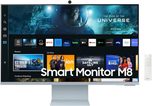 Samsung M8 M80C Smart Flat Monitor, 32" VA 4K 3840 x 2160 Display, 60Hz Refresh Rate, 4ms (GtG) Response Time, Built-In Speaker, BT5.2, USB-C / HDMI Ports, Tizen OS, Cloud Blue| LS32CM80BUMXUE