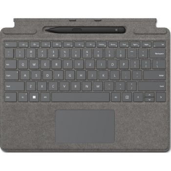 Microsoft Surface Pro Signature Keyboard With Slim Pen 2, Compatible with Surface Pro 8 or Surface Pro X, English Layout, Platinum | 8X6-00075