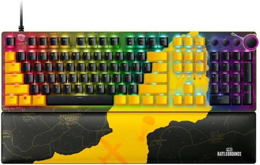 Razer Huntsman V2 Optical Gaming Keyboard PUBG Battleground Edition, Fastest Clicky Optical Red Switches w/Quick Keystrokes, 8000Hz Polling, Media Keys & Dial, US-Layout, Black | ?RZ03-03932300-R3M1