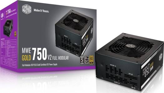 Cooler Master MWE v2 Gold 750W Modular ATX 80 Plus Gold Certifications, 100-240V,  50/60 Hz, Black Power supply | MPE-7501-AFAAG-UK