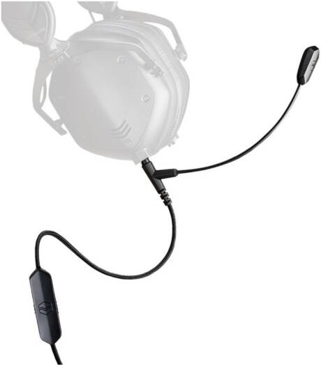 V-Moda BoomPro X Detachable Microphone, For Headphones with 3.5mm Input, 58dB Signal to Noise Ratio, In-Line Mute Switch and Volume Slider, Black | BoomPro X