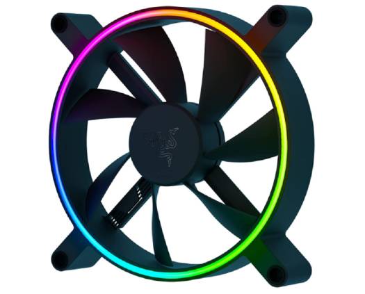 Razer Kunai Chroma 140mm ARGB PC Fan, PWM Fan Controller Support, Connect Up to 8 Fan, 15-30 dBA? Noise, Cooling 500-1600 Rpm, 1 Fan, Black | RC21-01800200-R3M1