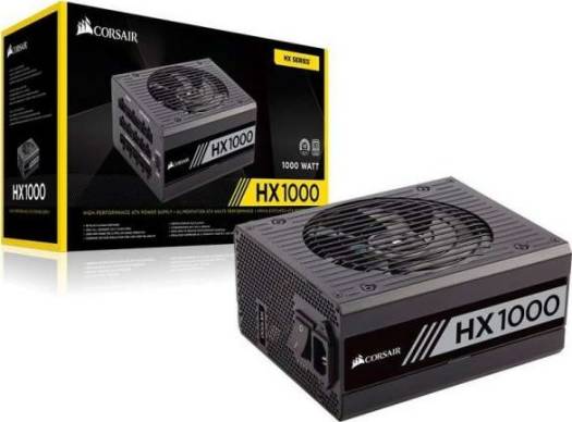 Corsair HX Series HX1000 1000 Watt 80 PLUS Platinum Certified Fully Modular Power Supply Unit | CP-9020139-UK