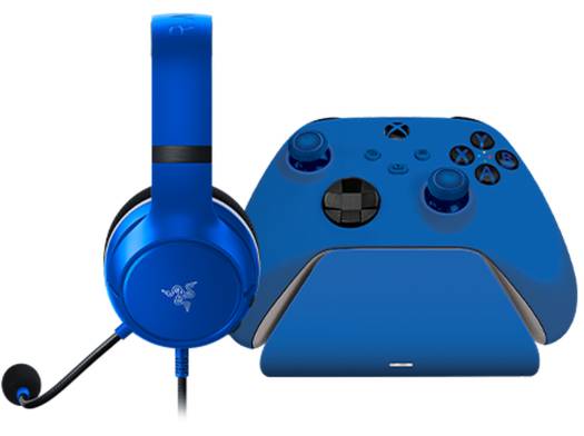 Razer Essential Duo Bundle For Xbox, Wired Headset, Universal Quick Charging Stand, 20-20000 Hz Frequency Range, USB Type-C, Shock Blue | RZ82-03970100-B3M1