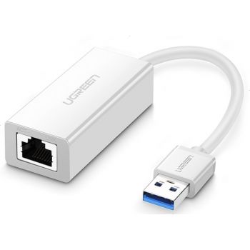 Ugreen Gigabit Ethernet Network Adapter, USB 3.0 to 10/100/1000Mbps Support Windows 8.1,10.6 or higher, Linux for Windows Surface Pro,IdeaPaD, MacBook - White | 20255