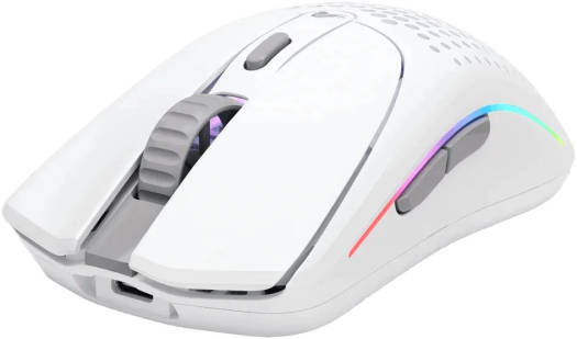 Glorious Model O 2 Wireless RGB Gaming Mouse, Ultralight 68-gram Weight, 26,000 DPI BAMF 2.0 Sensor, Hybrid 2.4 Ghz / BT, 210-hour Max Battery Life, Vibrant RGB Lighting, White | GLO-MS-OWV2-MW