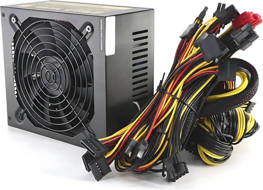 Mineroo M1 Pro Non-Modular Mining Power Supply, 2200W Power, Support 8 Graphics Cards For Mining 24PIN*1, 4+4PIN*1, SATA*8, big 4PIN*4, 6+2PIN*16, Black | M1-Pro-2200W