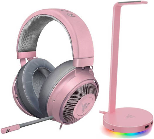 Razer Kraken Quartz Edition & Razer Base Station V2 Chroma Headset Stand, 50MM Audio Drivers, 3.5mm Gold Coated Interface,  | RZ04-02830300-R3M1 / RC21-01510200-R3M1