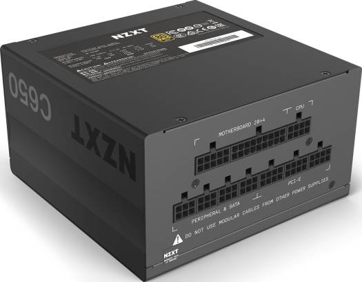 NZXT C650 80+ Gold Certified ATX Gaming PSU, Hybrid Silent Fan Control, Fluid Dynamic Bearings, Modular Design, Sleeved Cables | NP-C650M-UK