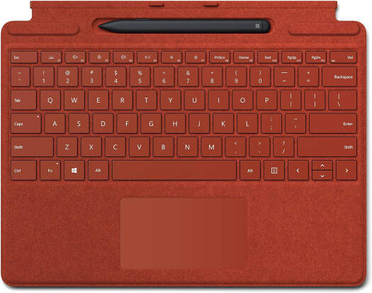 Microsoft Surface Pro X English Keyboard + Pen, Full Mechanical Keyset, Thin Light Profile, Poppy Red | 25O-00021