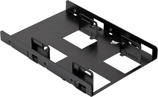 Corsair Dual 2.5" to 3.5" Drive Mounting Bracket, Fits Two 2.5" SSDs, Anodized Aluminum, Adjustable Mounting Points, Black | CSSD-BRKT2