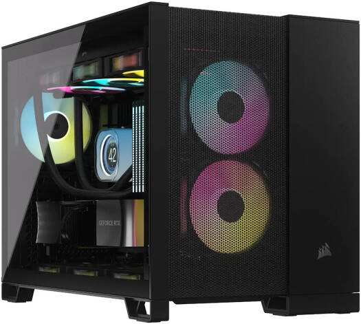 Corsair 2500D Airflow Mid-Tower PC Case, Upto 360mm Radiator & 11 x Fans Support, Dual Chamber Design, Modern I/O Panel, 1 x USB-C 3.2 Gen 1, 2 x USB 3.2 Gen 1 Ports, Audio Jack, Black | CC-9011263-WW