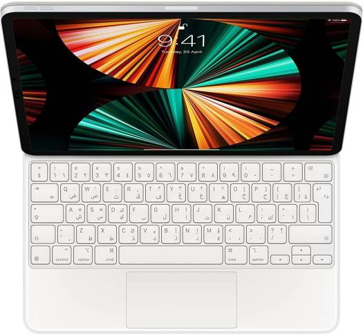 Apple Magic Keyboard, Mechanical Keys, Backlit Layout, Trackpad For 12.9-inch iPad Pro, Arabic, White | MJQJ3AB/A