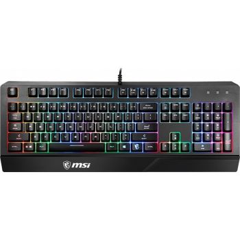 MSI Vigor GK20 RGB Backlit Wired Gaming Keyboard, Wired USB Connection, RGB Backlighting, Ergonomic Keycaps, Hotkeys for Rapid Control, 12 x Anti-Ghosting Keys, ENG-AR Layout,  Black | S11-04AR217-CLA