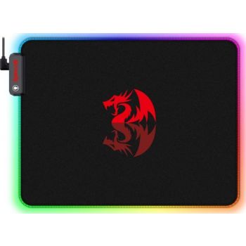 Redragon Pluto P026 RGB Wired Mouse Pad, Soft Cloth, Non-Slip Rubber Base, Stiched Edges (330 x 260 x 3mm) | P026
