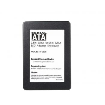Generic MSATA SSD To SATA Hard Disk Drive Adapter Enclosure Converter - Black | NGFF-SSD-ENC