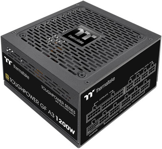 Thermaltake Toughpower GF A3 Gold 1200W  PSU, True 600W 12VHPWR Connectors on PSU & NVIDIA RTX 40 Series, ATX 3.0/PCI-E 5.0, 80+ Gold, SLI/Crossfire Ready, Black | PS-TPD-1200FNFAGK-H