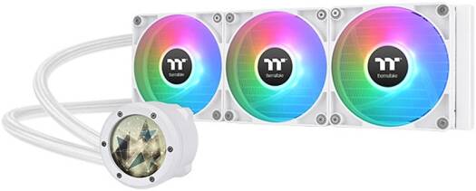 Thermaltake TH360 V2 Ultra ARGB Sync All-In-One Liquid Cooler, 2.1" TFT-LCD Display, 360mm Radiator, 2000 RPM Fan Speed, 57.05 CFM Fan Airflow, Snow Edition | CL-W405-PL12SW-A