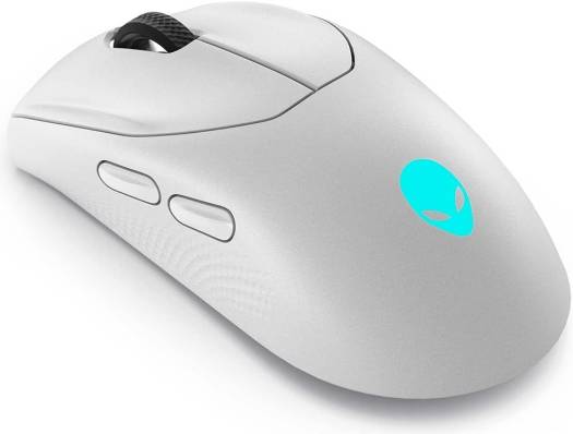 Dell Alienware AW720M Tri-Mode Wireless Gaming Mouse, 2.4GHz Wireless, BT 5.1, 26000 DPI, 8 Programmable Buttons, Magnetic Snap Charging Adapter USB-A to USB-C Cable, Lunar Light | AW720M-WHT