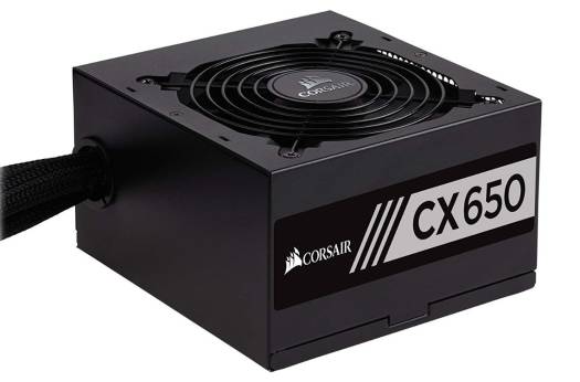 CORSAIR CX Series CX650 Non-Modular Power Supply, 650W Power, 80 PLUS Bronze, 120mm Low-Noise Cooling Fan, Black | CP-9020122-UK / CP-9020278-UK