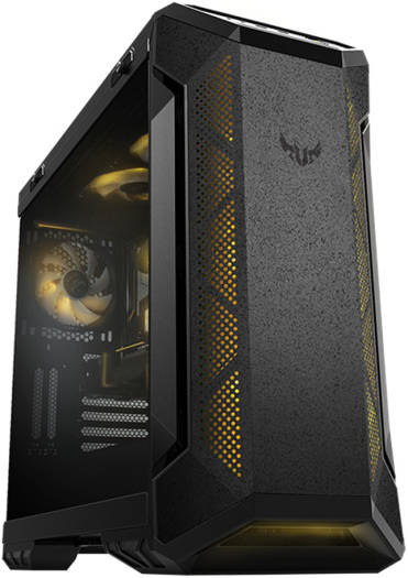 ASUS TUF Gaming GT501 case supports up to EATX with metal front panel, tempered-glass side panel, 120 mm RGB fan, 140 mm PWM fan, radiator space reserved, and USB 3.1 Gen 1 | 90DC0012-B49000