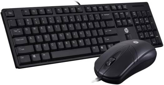 HP K100 USB WIRED ULTRA SLIM KEY BOARD AND MOUSE COMBO, MOUSE 1200 DPI, FOR LAPTOP AND DESKTOP BLACK -2NH41PA