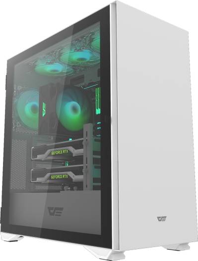 DarkFlash DLX22 Neo EATX PC Case with 3 RGB Fans, Hinge-connected Side Panel, Supports up to 360mm Radiator & 5x 120mm Fans, Better Cable Mgt, 2x USB 3.0, White | DLX 22 NEO-W