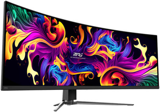 MSI MPG 491CQP Curve Gaming Monitor, 49" DQHD QD-OLED Display, 144Hz Refresh Rate, 0.03ms (GtG) Response Time, Adaptive-Sync Technology, 1.07b Display Colors, Black | 491CQP-QD-OLED