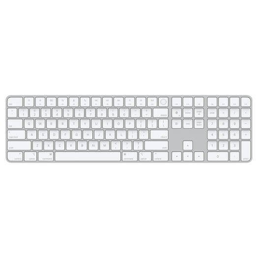 Apple Magic Keyboard, With Touch ID And Numeric Keypad, Mac Compatible, Wireless Bluetooth Connectivity, Lightning to USB Type-C Cable, Built-In Rechargeable Battery, English, Silver | MK2C3LL/A