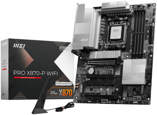 MSI PRO X870-P WIFI DDR5 Motherboard, AM5, AMD Ryzen™ 9000/ 8000/ 7000 Series Processors, Up To 256GB 8200+ Mhz RAM, WiFi 7, AI Ready, HDMI, USB 4 | 911-7E47-001