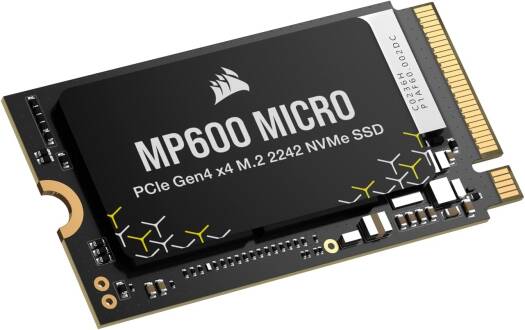 Corsair MP600 Micro 1TB PCIe Gen 4.0 x4 NVMe 1.4 M.2 SSD, 5100MB/s Sequential Read & 4300MB/s Sequential Write Speeds, 1.5M MTBF Hours, 3D TLC NAND Technology, Black | CSSD-F1000GBMP600MCR