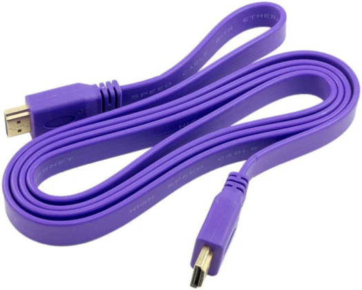 High Speed V1.4 ??HDMI Male to Male Universal Flat Cable, Full HD 1080p@60Hz, Ultra HD 3840×2160@30Hz, Up to 10.2 Gbps Transfer Rate, For TV / Projectors / Computer Monitors / Laptops, 1.5m, Purple |