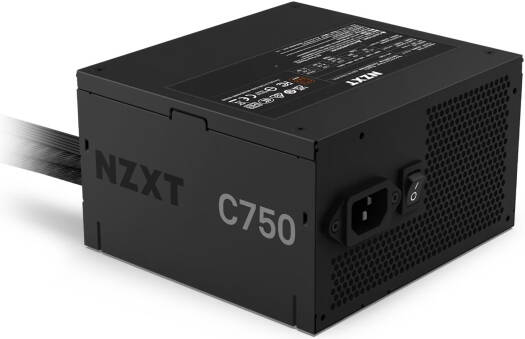 NZXT C750 Bronze 750W ATX Power Supply, 750 Watts Capacity, 80 Plus Bronze Certified, Non-Modular Design, 120mm FDB Fan, Matte Black-Sleeved Main Cables, Black | PA-7B2BB-UK
