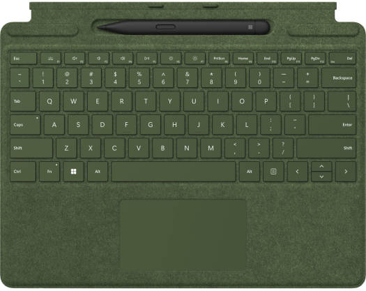 Microsoft Surface Pro Signature Keyboard with Slim Pen 2, Full Mechanical Keyset, Backlit Keys, Large Touchpad, Storage & Charging Tray, For Surface Pro 9/8/X, ENG Layout, Forest | 8X6-00121
