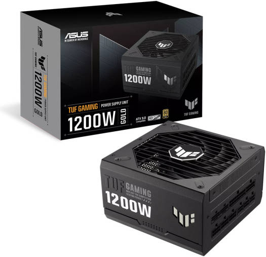 ASUS TUF Gaming 1200W Fully Modular Power Supply, 80 Plus Gold Certification, ATX12V, 135mm Axial Tech Fan Design, Protective PCB Coating, ATX 3.0 Compatible, Black | 90YE00S0-B0NA00