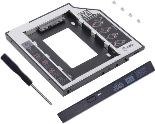 Universal Hard Drive Caddy Tray, 9.5mm 2nd 2.5 inch SATA HDD SSD Hard Drive Tray Replacement, DVD CD ROM Optical Drive Caddy Tray Adapter for DELL HP Lenovo ThinkPad ACER ASUS Laptop