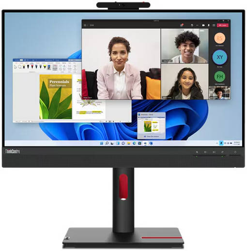 Lenovo ThinkCentre Tiny-In-One 24 Gen 5 Monitor, 24" IPS Touch Display, FHD Resolution, 60Hz Refresh Rate, 4ms (Extreme Mode) Response Time, Natural Low Blue Light, KVM Switch, Black | 12NBGAT1EU