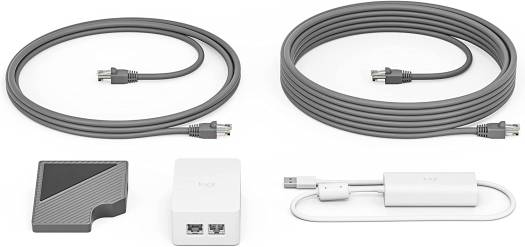 Logitech Cat5e Video Conferencing Accessory Kit, USB 2.0 Port, Compatible with Logitech Tap,100-240V Auto Switching Power Supply, Gray - White | 952-000019