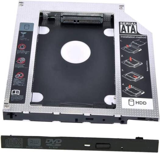 Universal 12.7mm SATA to SATA 2nd SSD HDD Hard Drive Caddy Case Adapter Tray Enclosure for Laptop CD/DVD-ROM Optical Bay