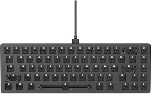 Glorious GMMK 2 Barebone Mechanical Gaming Keyboard, Compact 65%, 5 Pin Hot-Swapping, Aluminum Top Frame, Per-key & Side Diffused RGB Lighting, ANSI Layout, USB-C 2.0, Black | GLO-GMMK2-65-RGB-B