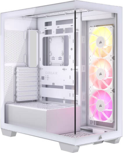 Corsair 3500X aRGB Mid-Tower Computer Case, 3x Pre-installed RS120 ARGB Fans, Up to 360mm Radiator & 10x Fan Support, Tempered Glass Window, 1x Type-C, 2x Type-A & Audio In/Out, White | CC-9011279-WW