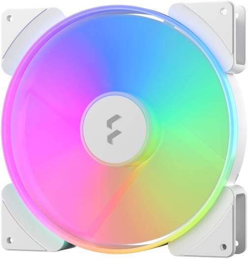 Fractal Design Prisma AL-18 PWM 180mm Addressable RGB LED Bearing Computer Case Fan, High-grade LLS Bearing, 1200 RPM Speed, 146.8 CFM Max Airflow, 7 Blades, White | FD-FAN-PRI-AL18-PWM-WT
